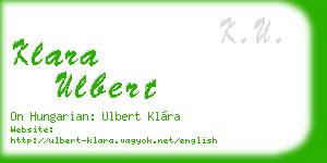 klara ulbert business card
